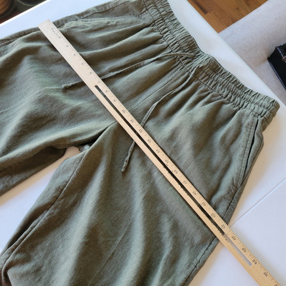 Banana Republic Wide Leg Crop Pants Small Avocado Green Coastal Resort Travel - Picture 6 of 11